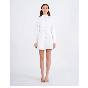 Scanlan Theodore Denim Cocoon Sleeve Mini Dress in White  Sz US 2